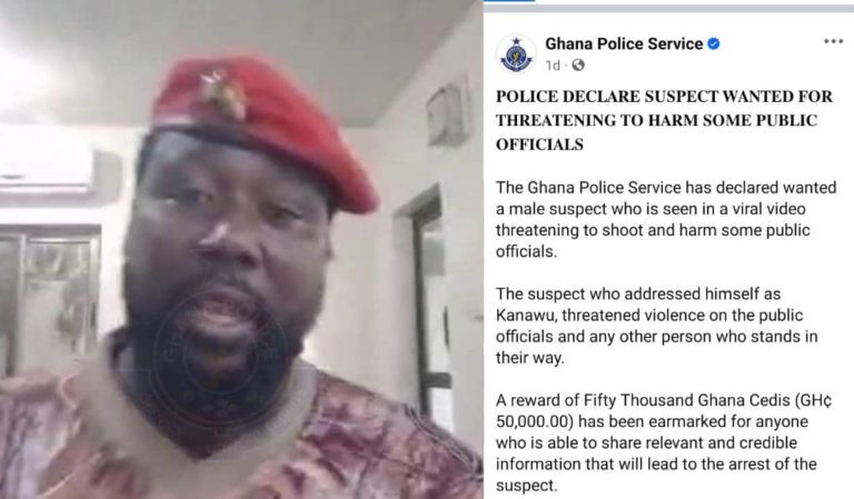 Police Announce GH₵50,000 Bounty For Suspect Wanted For Threatening Public Officials